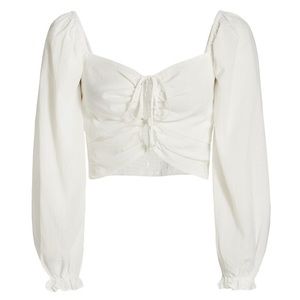 NWOT ASTR the Label Fremont Lace Up Long Sleeve Crop Top